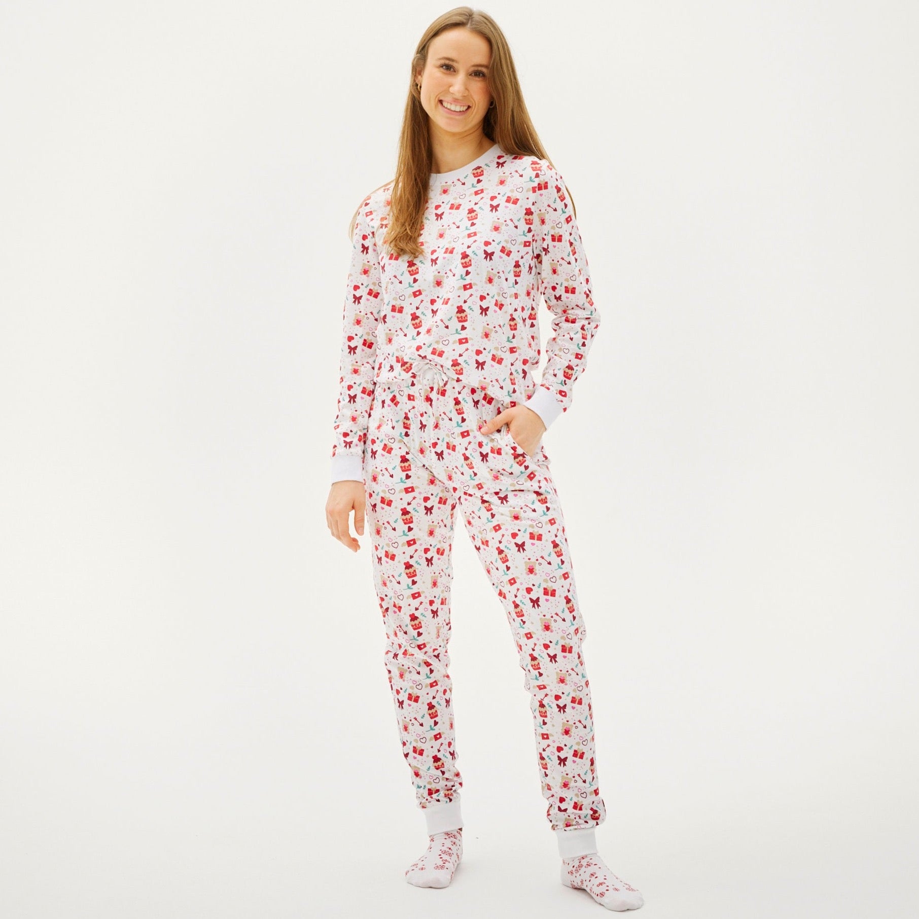 Pigiama Di San Valentino Bianco - Donna.